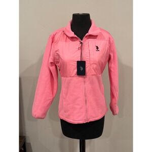 NWT US.Polo Assn YOUTH L 14/16 zip up fleece jacket full zip